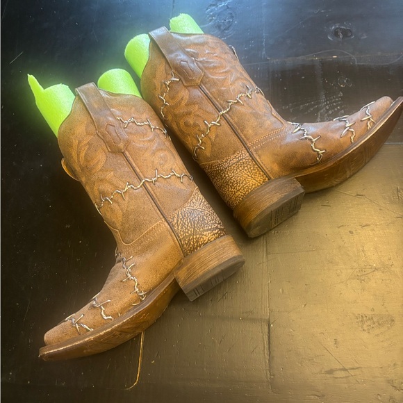 Corral Women’s Bared Wire Woven Western Boots Square Toe SZ 6.5 - Picture 10 of 15